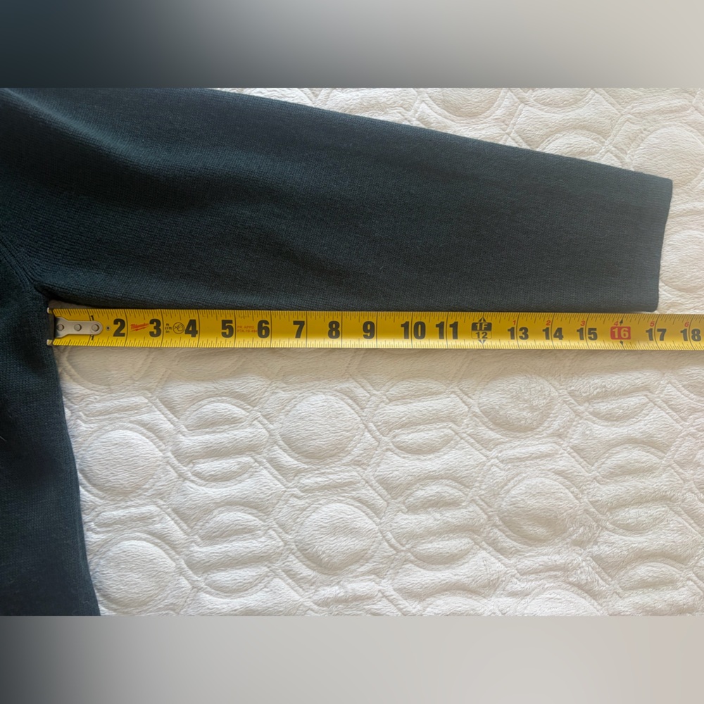 Talbots Teal Cardigan with Black Trim - Picture 6 of 7